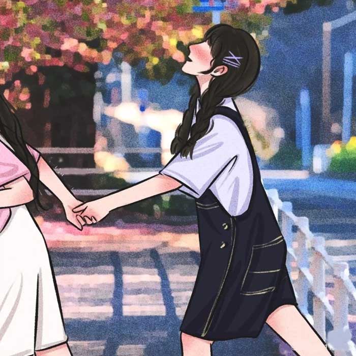 Avatar đôi bạn thân nữ cute