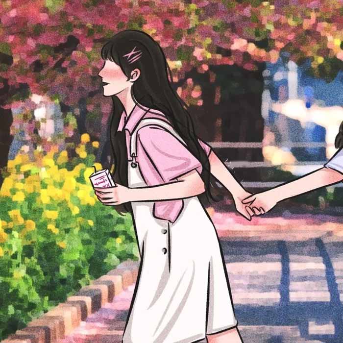 Avatar đôi bạn thân nữ cute