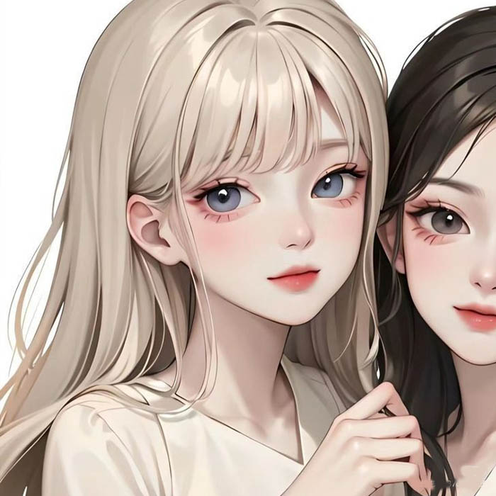 Avatar đôi bạn thân nữ cute