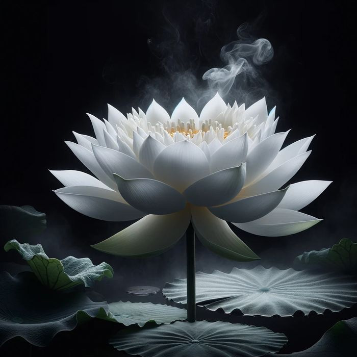 avatar hoa sen đen trắng