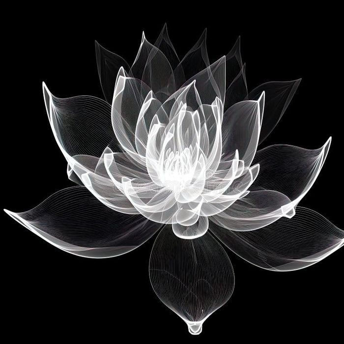 avatar hoa sen đen trắng